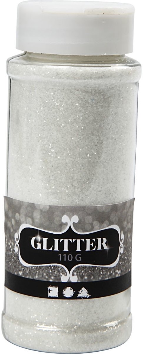 Glitter, wit, 110gr [HOB-51266]